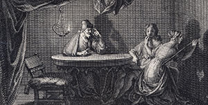 Bernard Picart, The Greek sculptor Butades inspired by his daughter (PK-P-106.616)