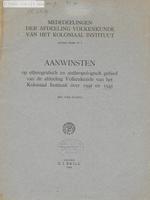 Mededeelingen van de Afdeeling volkenkunde van het Koloniaal Instituut