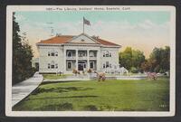 Postcard of Soldiers' Home - Library in Sawtelle, California, United States of America, KOOPM 10808