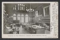 Postcard of Fogg Memorial Library (interior) in South Berwick, Maine, United States of America, KOOPM 12841