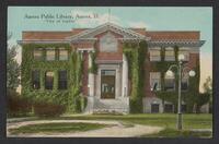 Postcard of Public Library in Aurora, Illinois, United States of America, KOOPM 11479