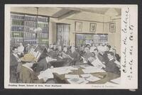 Postcard of School of Arts - Reading Room (interior) in West Maitland, Australia, KOOPM 00132